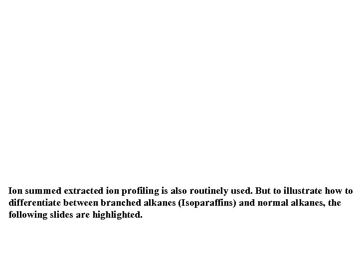 Ion summed extracted ion profiling is also routinely used. But to illustrate how to