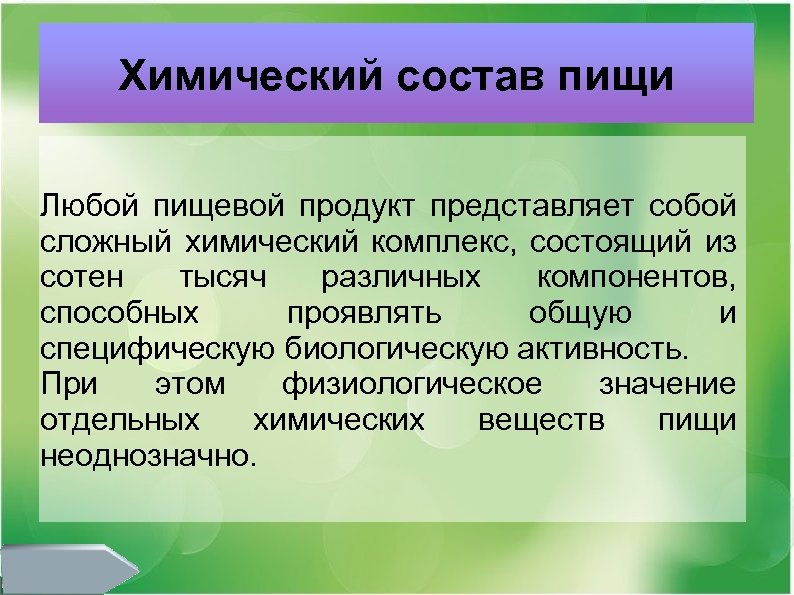 Состав пищи