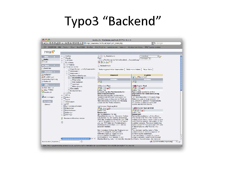 Typo 3 “Backend” 