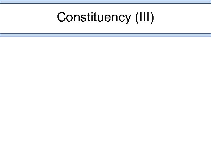 Constituency (III) 