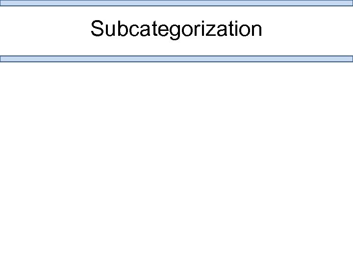 Subcategorization 