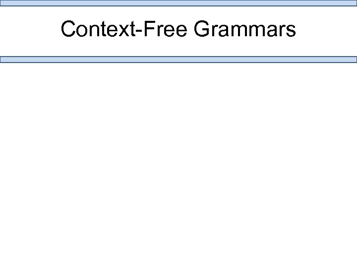 Context-Free Grammars 
