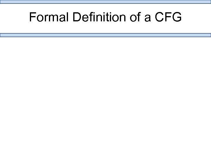 Formal Definition of a CFG 