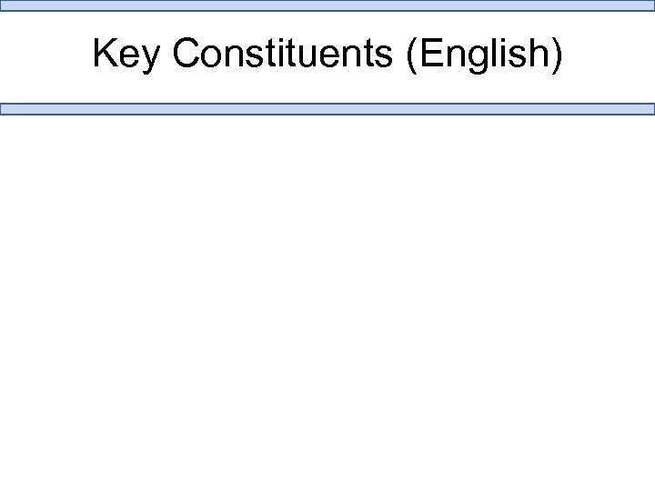 Key Constituents (English) 