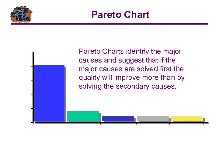 Pareto Charts identify the major causes and suggest that if the major causes are