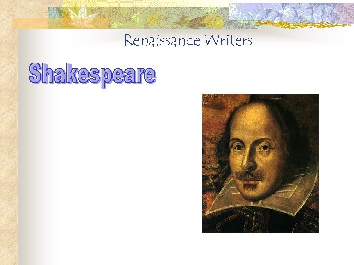 Renaissance Writers 