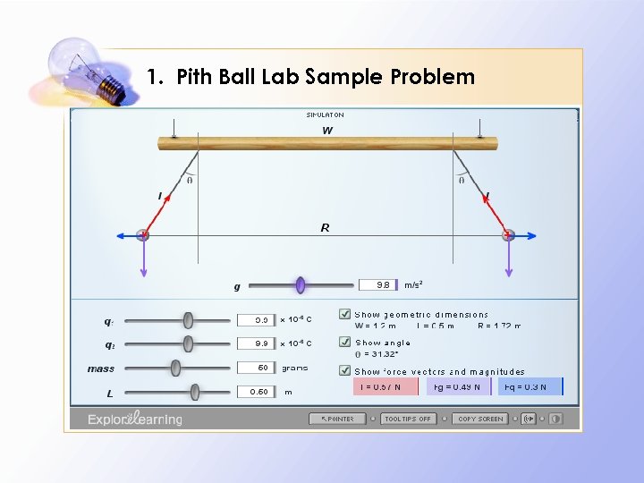 1. Pith Ball Lab Sample Problem 