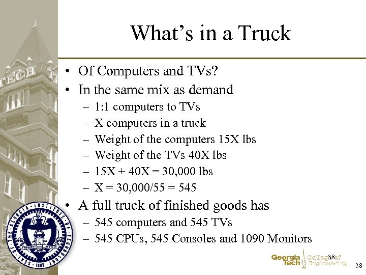 What’s in a Truck • Of Computers and TVs? • In the same mix