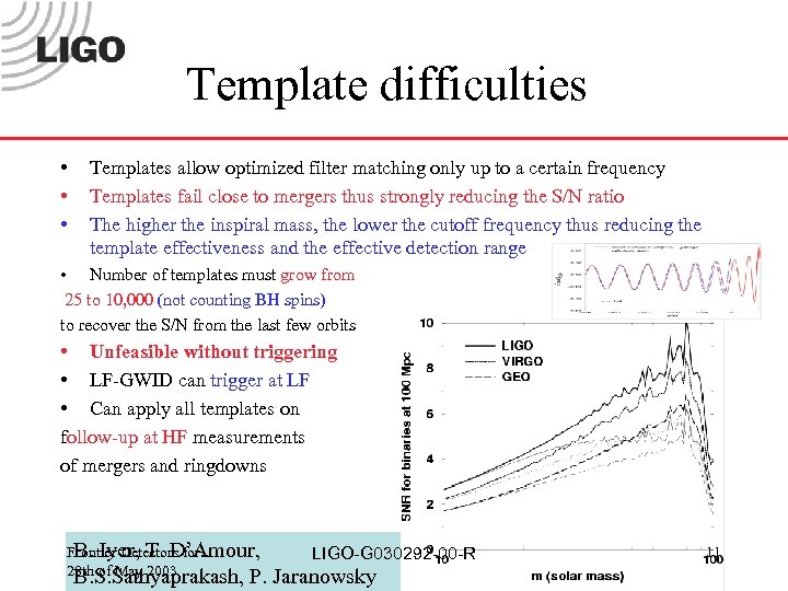 Template difficulties • • • Templates allow optimized filter matching only up to a