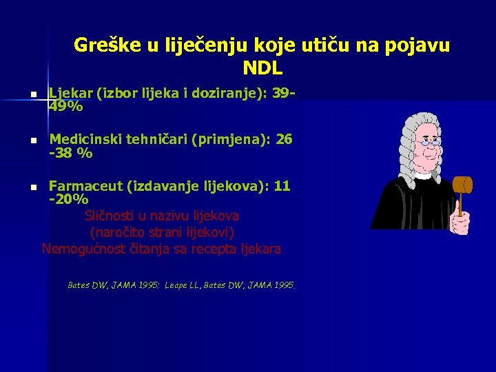 Greške u liječenju koje utiču na pojavu NDL n Ljekar (izbor lijeka i doziranje):