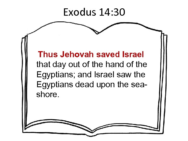Exodus 14: 30 Thus Jehovah saved Israel that day out of the hand of