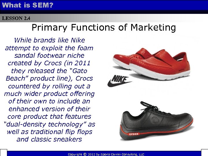 What is SEM? LESSON 2. 4 Primary Functions of Marketing While brands like Nike