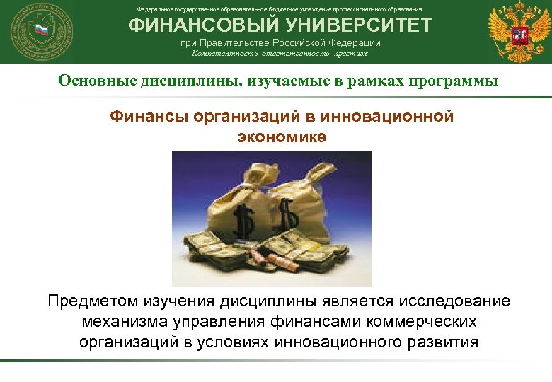 Федеральное государственное образовательное бюджетное учреждение профессионального образования ФИНАНСОВЫЙ УНИВЕРСИТЕТ при Правительстве Российской Федерации Компетентность,