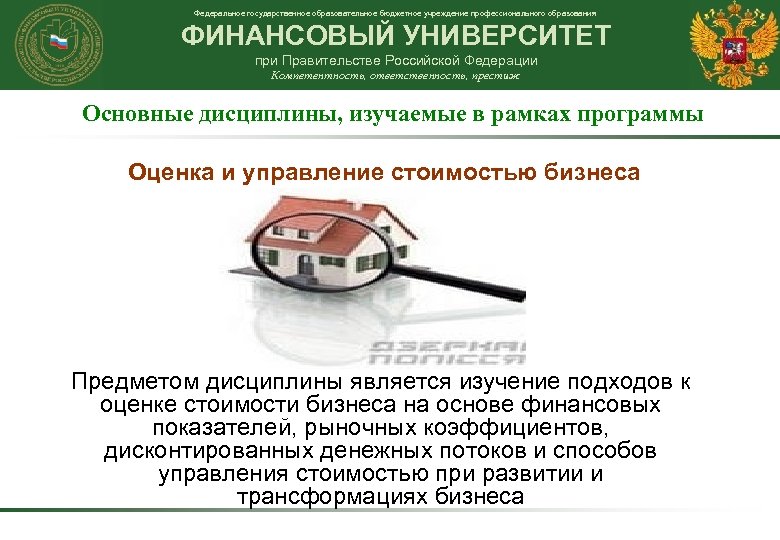 Федеральное государственное образовательное бюджетное учреждение профессионального образования ФИНАНСОВЫЙ УНИВЕРСИТЕТ при Правительстве Российской Федерации Компетентность,