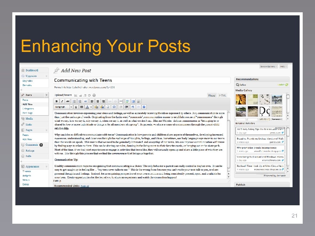 Enhancing Your Posts 21 