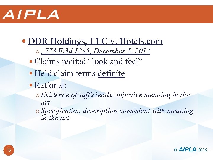  DDR Holdings, LLC v. Hotels. com o , 773 F. 3 d 1245,