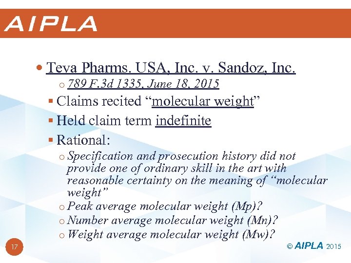  Teva Pharms. USA, Inc. v. Sandoz, Inc. o 789 F. 3 d 1335,