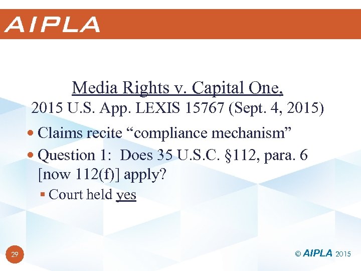 Media Rights v. Capital One, 2015 U. S. App. LEXIS 15767 (Sept. 4, 2015)