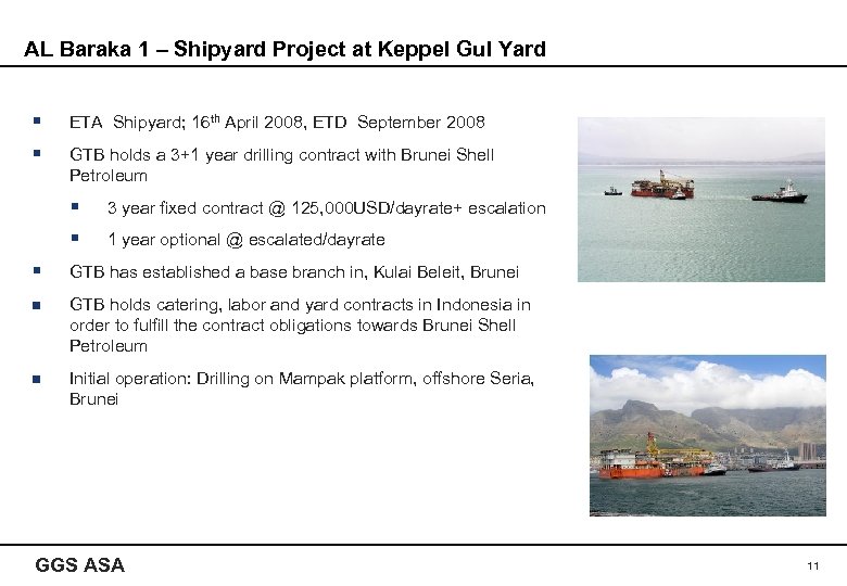 AL Baraka 1 – Shipyard Project at Keppel Gul Yard § ETA Shipyard; 16