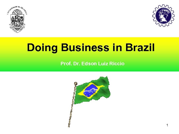 Doing Business in Brazil Prof. Dr. Edson Luiz Riccio 1 Prof. Dr. Edson Luiz
