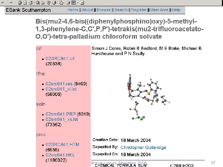  British Library, November 2004 37 