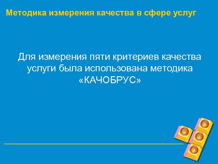 Методика измерения качества в сфере услуг Для измерения пяти критериев качества услуги была использована