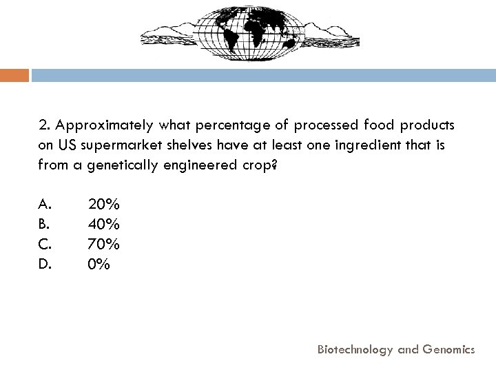 2. Approximately what percentage of processed food products on US supermarket shelves have at