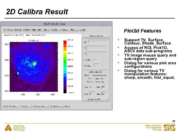 2 D Calibra Result Plot 2 d Features • • • Support TV, Surface,