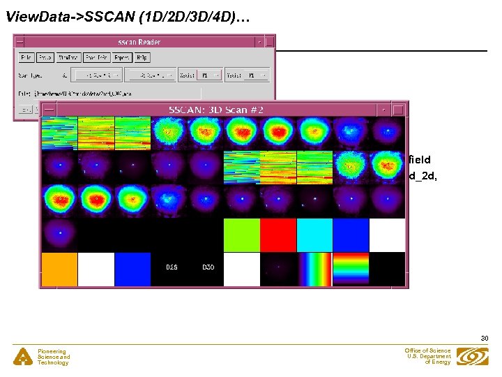 View. Data->SSCAN (1 D/2 D/3 D/4 D)… • • • More efficient than scan.