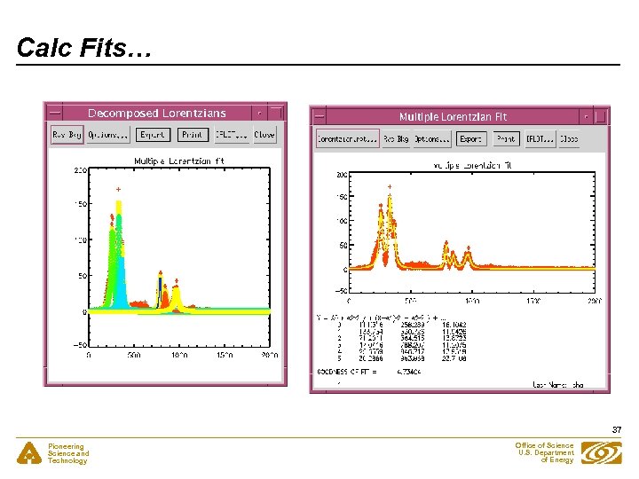 Calc Fits… 37 Pioneering Science and Technology Office of Science U. S. Department of