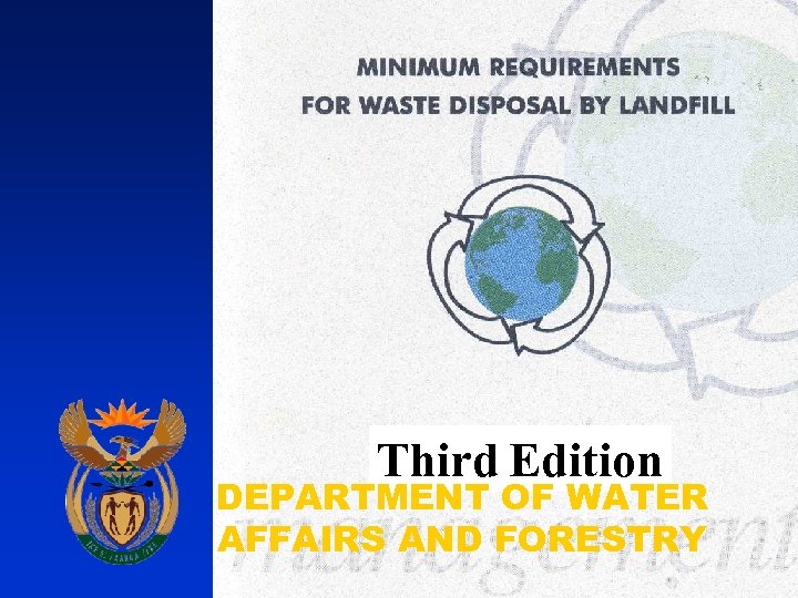 Third Edition DEPARTMENT OF WATER AFFAIRS AND FORESTRY 