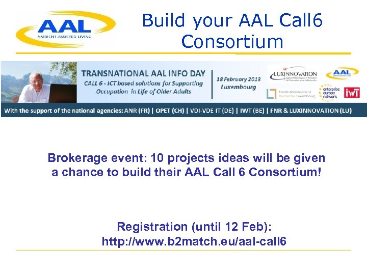 Build your AAL Call 6 Consortium Brokerage event: 10 projects ideas will be given
