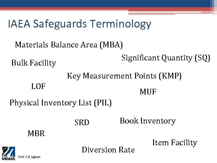 IAEA Safeguards Terminology Materials Balance Area (MBA) Significant Quantity (SQ) Bulk Facility Key Measurement