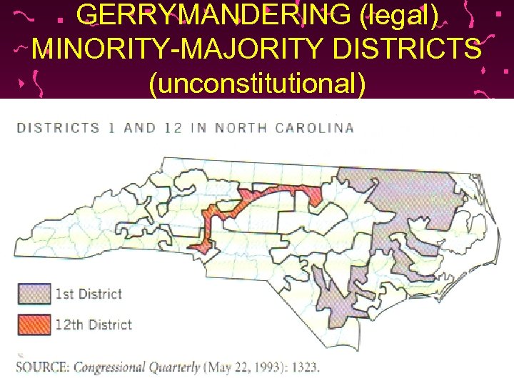GERRYMANDERING (legal) MINORITY-MAJORITY DISTRICTS (unconstitutional) 