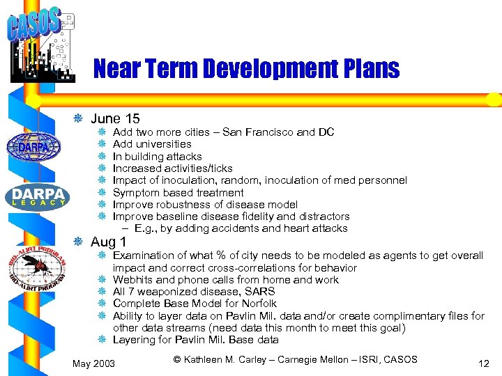 Near Term Development Plans ¯ June 15 ¯ ¯ ¯ ¯ Add two more