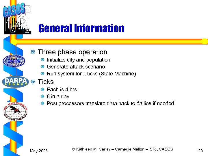 General Information ¯ Three phase operation ¯ Initialize city and population ¯ Generate attack