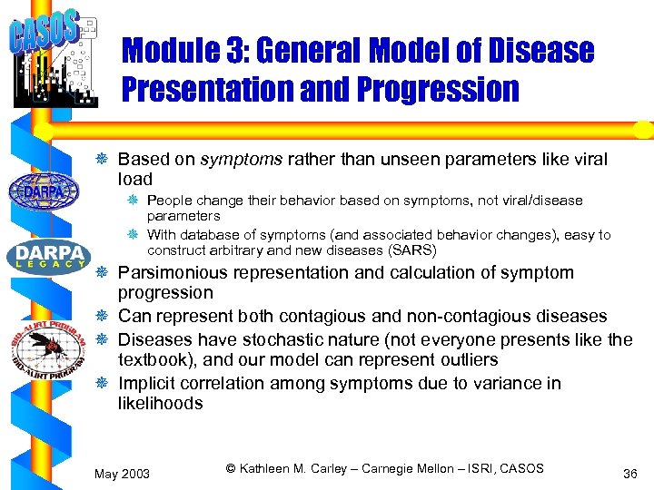 Module 3: General Model of Disease Presentation and Progression ¯ Based on symptoms rather