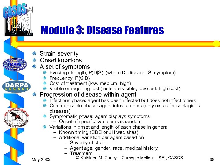 Module 3: Disease Features ¯ Strain severity ¯ Onset locations ¯ A set of