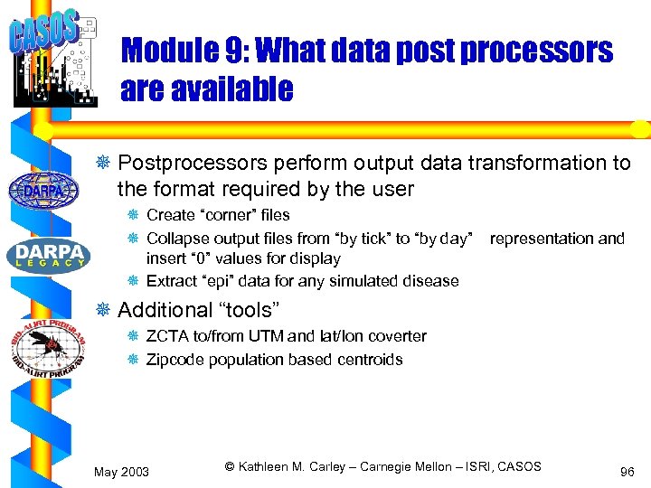 Module 9: What data post processors are available ¯ Postprocessors perform output data transformation