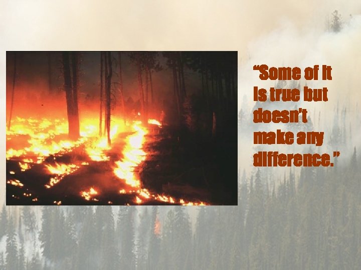 “Some of it is true but doesn’t make any difference. ” 