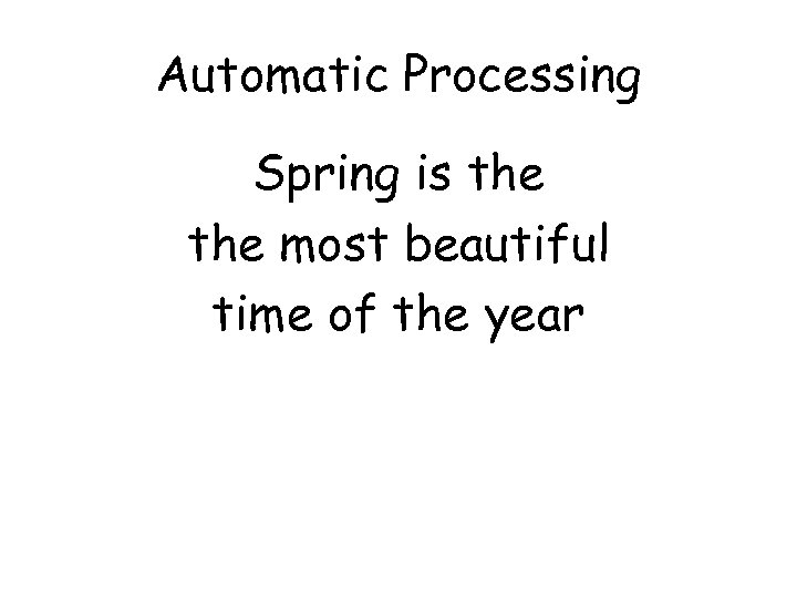 Automatic Processing Spring is the most beautiful time of the year 