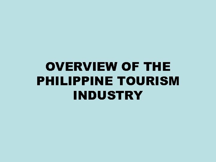 tourism industry market share philippines