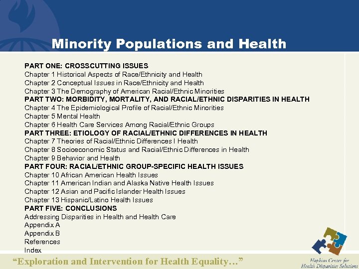 Minority Populations and Health PART ONE: CROSSCUTTING ISSUES Chapter 1 Historical Aspects of Race/Ethnicity