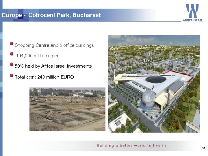 Europe - Cotroceni Park, Bucharest Shopping Centre and 5 office buildings 194, 000 million