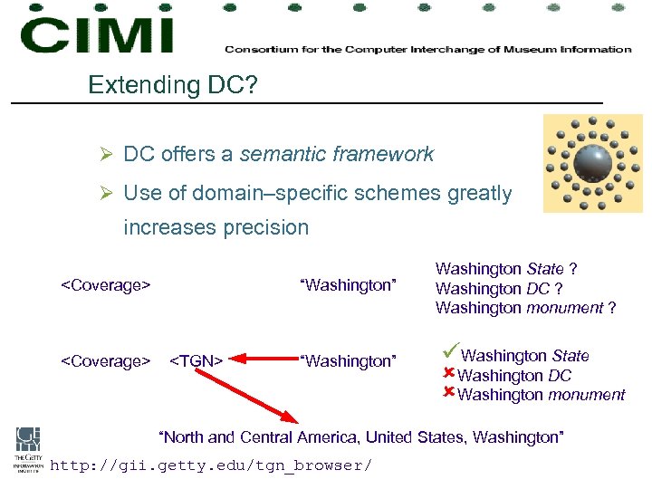 Extending DC? Ø DC offers a semantic framework Ø Use of domain–specific schemes greatly