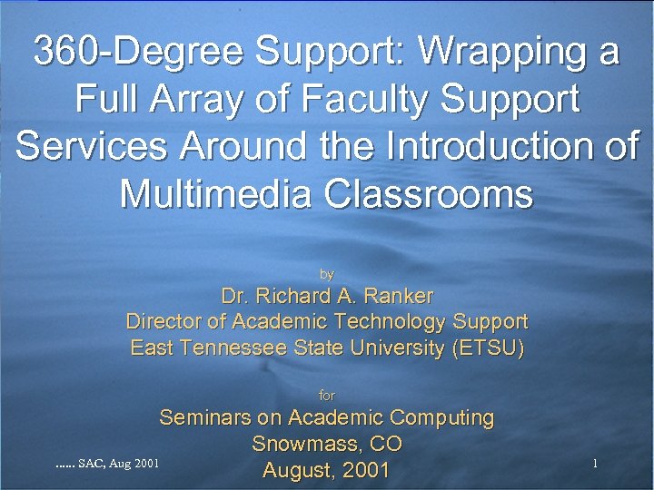 360 -Degree Support: Wrapping a Full Array of Faculty Support Services Around the Introduction