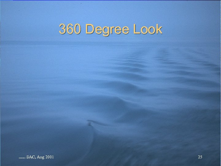 360 Degree Look . . . SAC, Aug 2001 25 