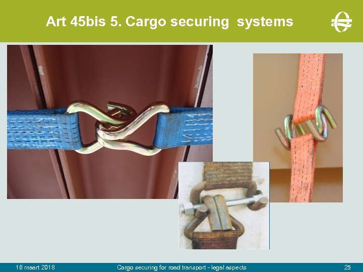 Art 45 bis 5. Cargo securing systems 16 maart 2018 Cargo securing for road