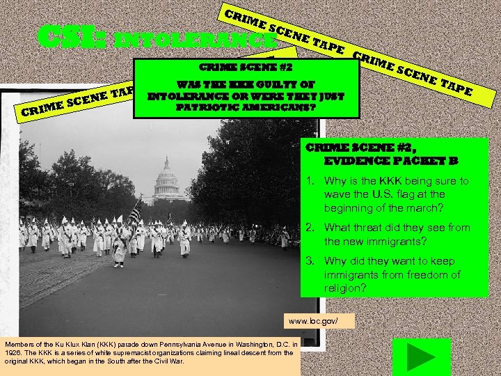 CR IME CSI: INTOLERANCE ENE E SC M CRI TAPE SCE NE TAP E