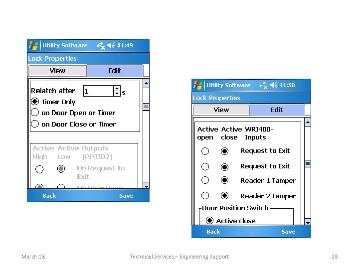  March 18 Technical Services – Engineering Support 28 